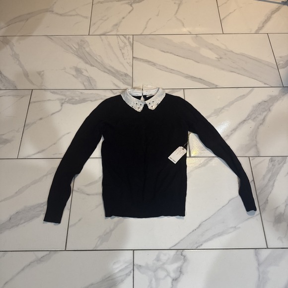 Milano Sweaters - NWT Vilci Milano Women Long Sleeve Sweater With White Colllar Size Small